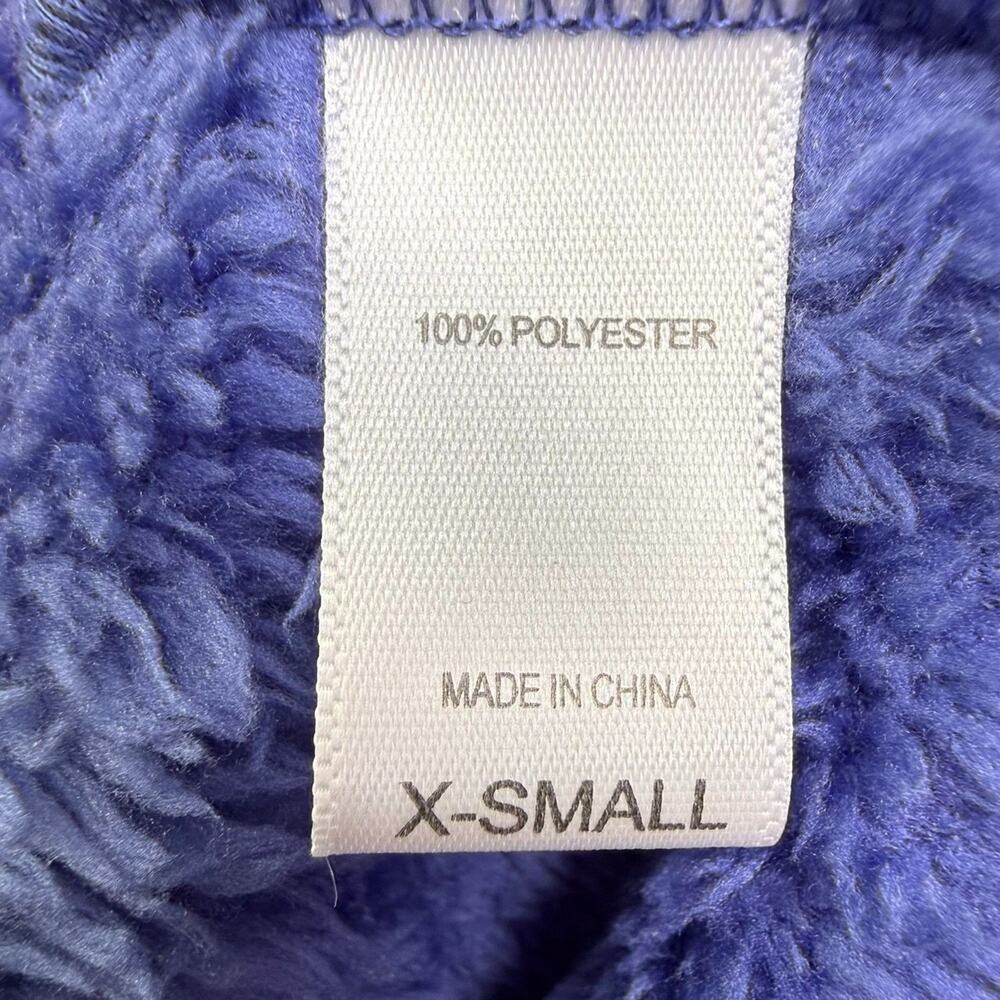 Muk Luks Womens Fuzzy Robe Checkerboard Texture Blue XS *Flawed* - Picture 3 of 8